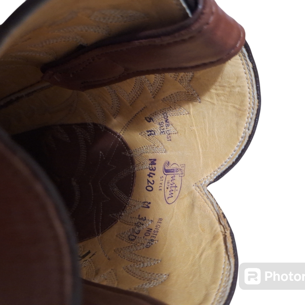 New Vintage Justin Made In USA Exotic Lizard Cowboy Boots Size 5A Style M3420 - Picture 5 of 15